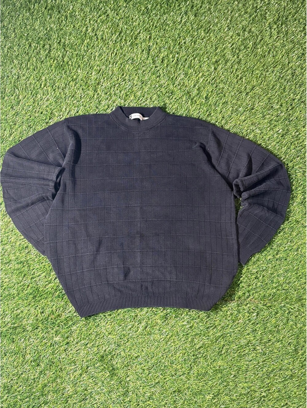 Vtg Bachrach 100% Silk Pullover Sweater Black Mens Size M